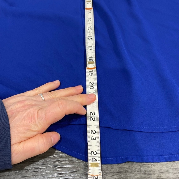 Daniel Rainn Women's M Cobalt Blue Long Sleeve Chiffon Blouse - Picture 5 of 5